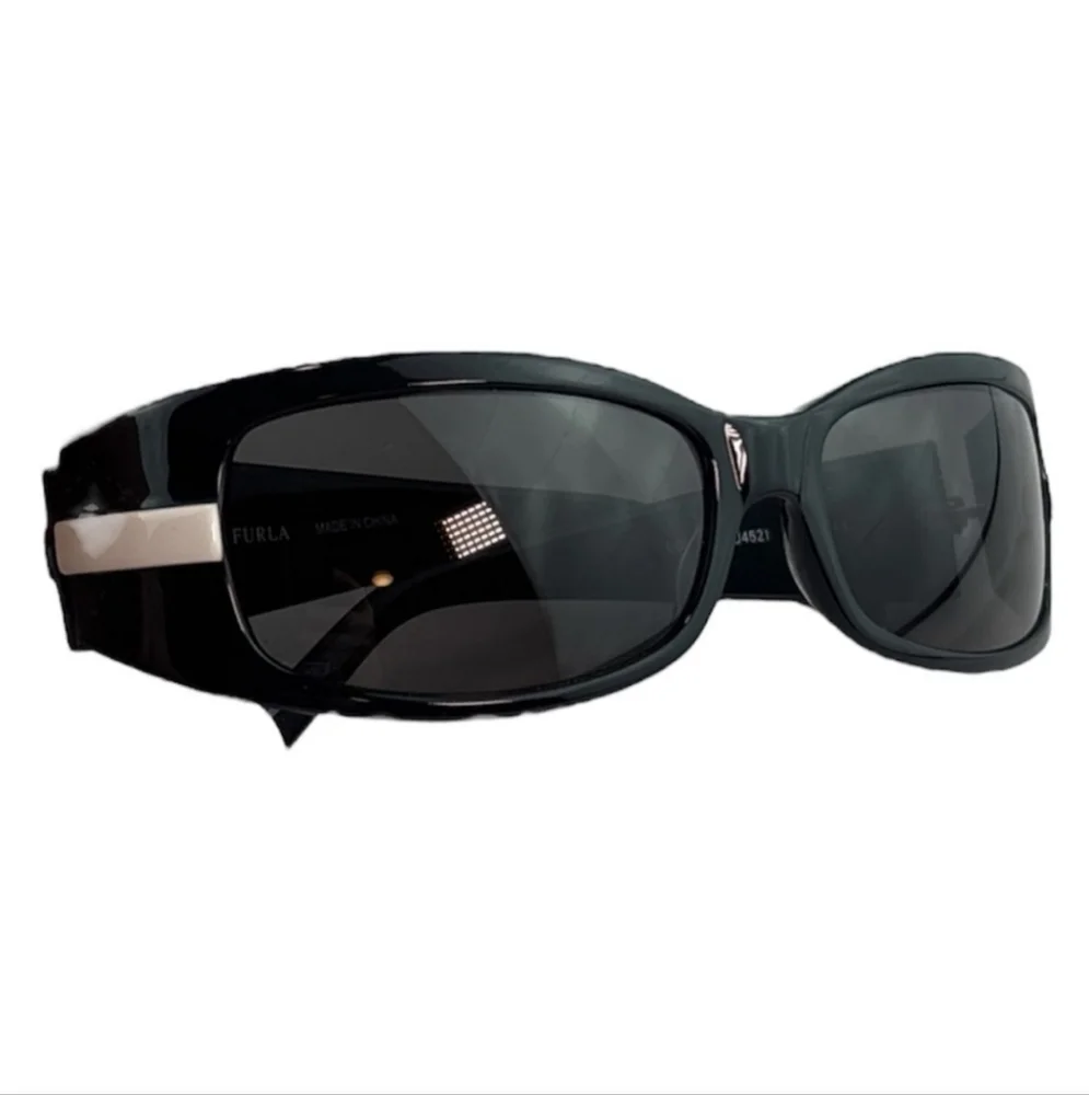 Furla Glossy Black Sunglasses with Case (EUC)